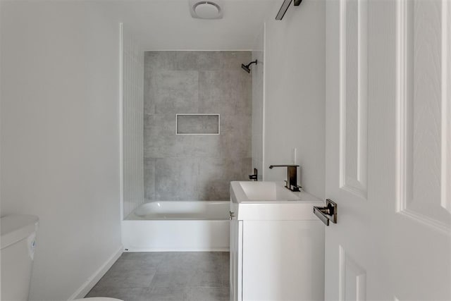 1437 SW 34th St, Oklahoma City, OK 73119 - bathroom featuring shower / bath combination, toilet, and vanity
