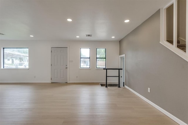 1437 SW 34th St, Oklahoma City, OK 73119 - unfurnished room featuring baseboards, recessed lighting, light wood-style flooring, and visible vents