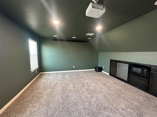 4140 Peony Cir, Piedmont, OK 73078 - additional living space featuring carpet floors, lofted ceiling, and recessed lighting
