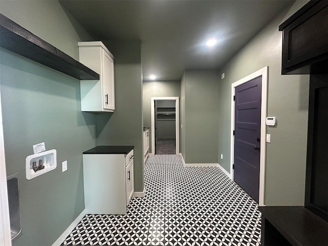 4140 Peony Cir, Piedmont, OK 73078 - laundry room with hookup for a washing machine, cabinet space, and recessed lighting