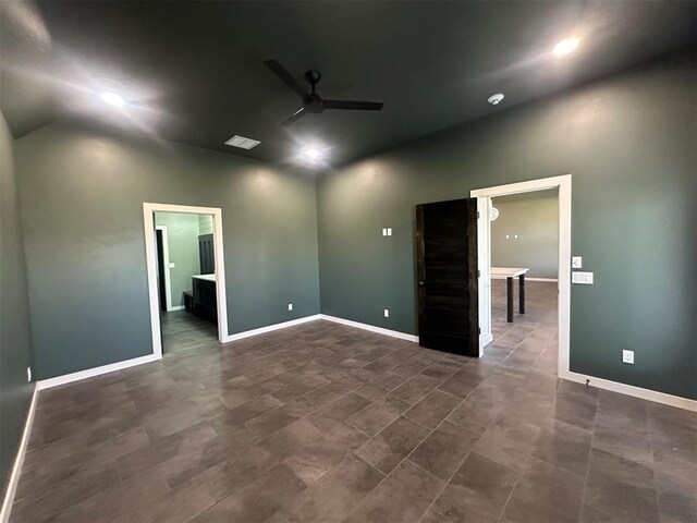 4140 Peony Cir, Piedmont, OK 73078 - spare room featuring ceiling fan and vaulted ceiling