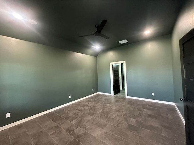 4140 Peony Cir, Piedmont, OK 73078 - empty room with a ceiling fan and lofted ceiling