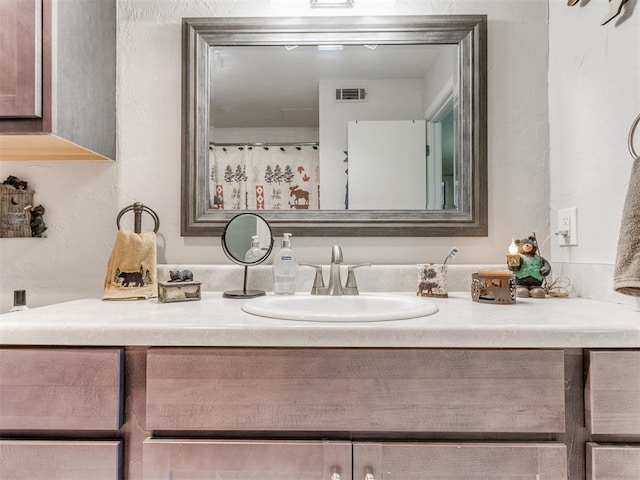 bathroom with vanity and visible vents