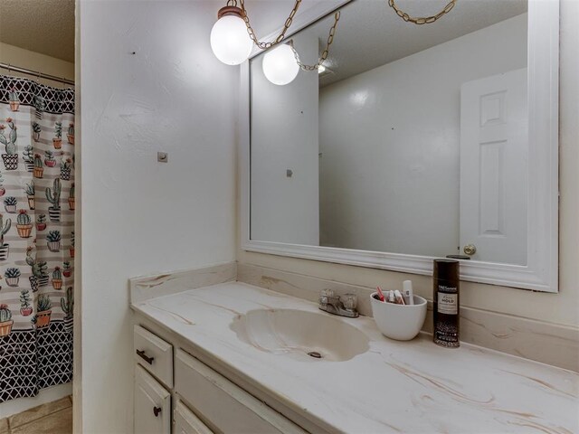 3800 Southwind Ct, Oklahoma City, OK 73179 - bathroom with vanity and curtained shower