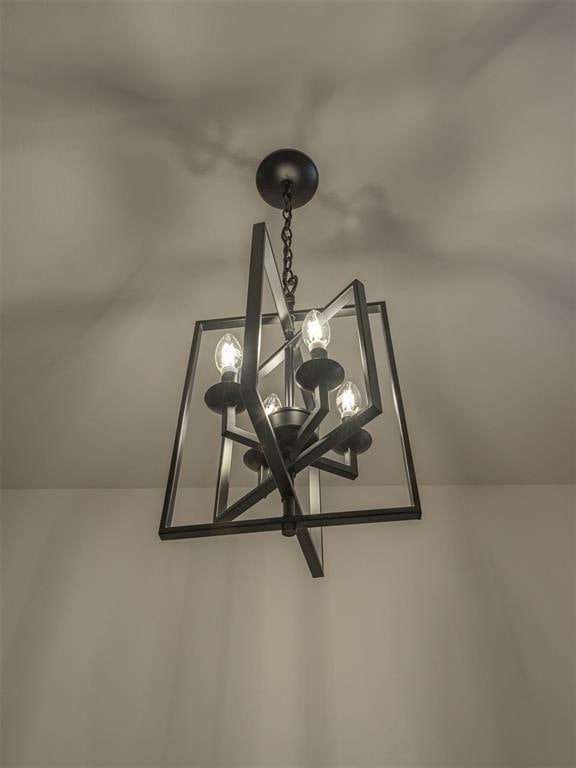 details with a chandelier