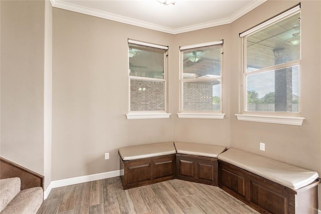 7217 SW 120th St, Oklahoma City, OK 73173 - unfurnished room with baseboards, crown molding, and light wood-style flooring