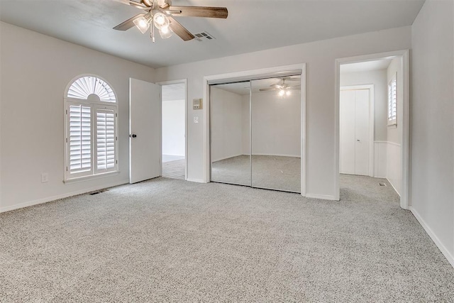 7705 Rumsey Rd, Oklahoma City, OK 73132 - unfurnished bedroom featuring visible vents, a closet, baseboards, and carpet floors