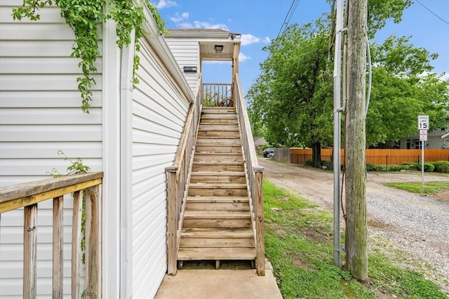 view of stairway