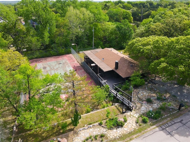 73 E Shore Dr, Arcadia, OK 73007 - bird's eye view with a wooded view