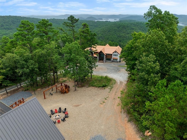 1329 Lake Ridge Ln, Broken Bow, OK 74728 - view of subject property with a heavily wooded area and mountains