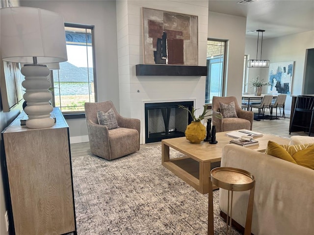 4129 Sambar St, Tuttle, OK 73089 - living room with a large fireplace