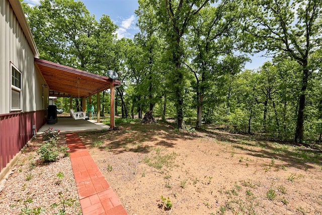view of yard with a patio area