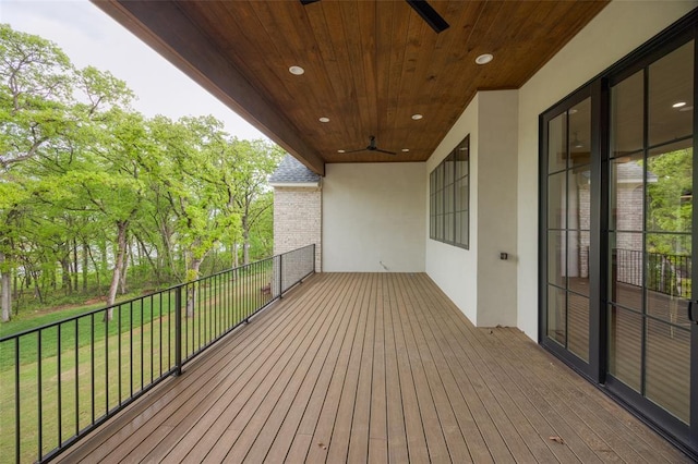 deck featuring ceiling fan