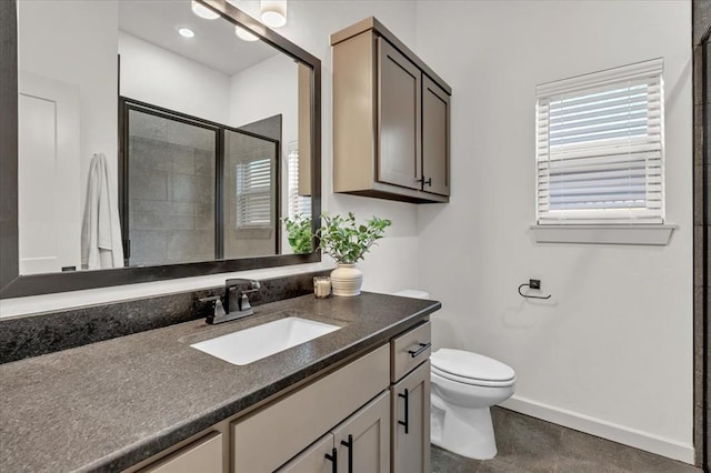 9213 NW 84th St, Yukon, OK 73099 - full bath with toilet, vanity, and a stall shower