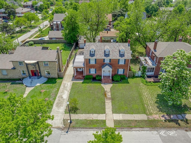 aerial view featuring a residential view