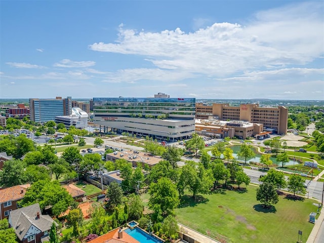 bird's eye view with a view of city