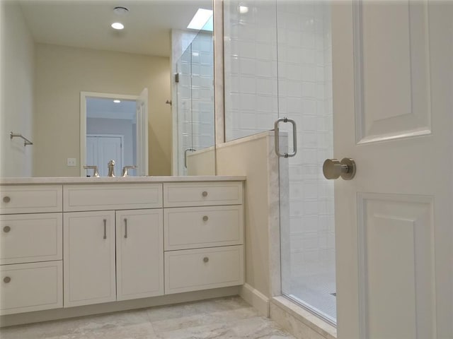 1421 Glenbrook Ter, Nichols Hills, OK 73116 - bathroom featuring vanity and a stall shower
