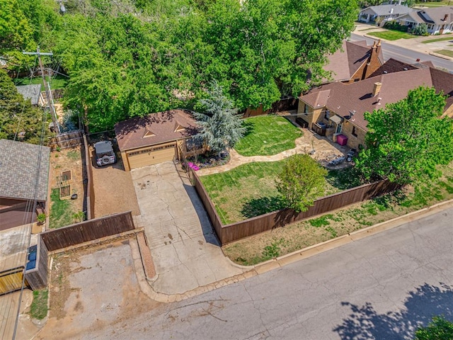 aerial view with a residential view