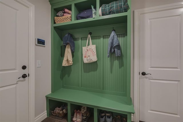 mudroom with baseboards