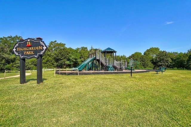 communal playground with a yard