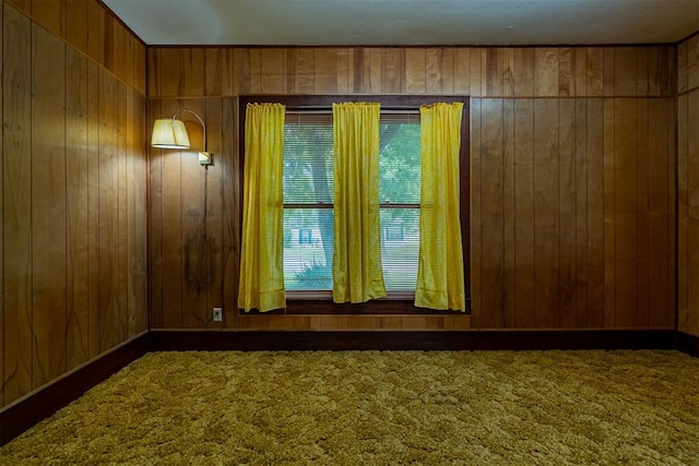 801 Lincoln St, Ryan, OK 73565 - spare room with carpet, wooden walls, and baseboards