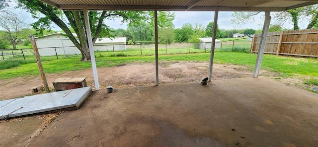 view of patio featuring a fenced backyard
