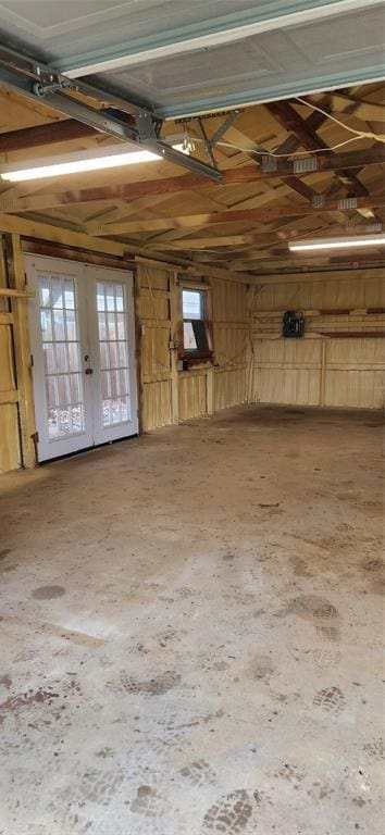 garage with french doors