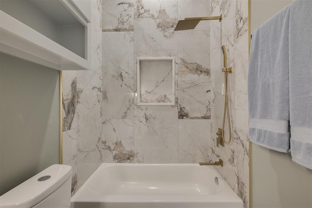 full bath featuring bathing tub / shower combination and toilet