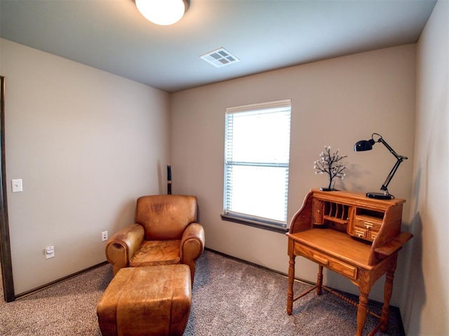 2216 Wheatheart Dr, Yukon, OK 73099 - sitting room with baseboards, carpet flooring, and visible vents