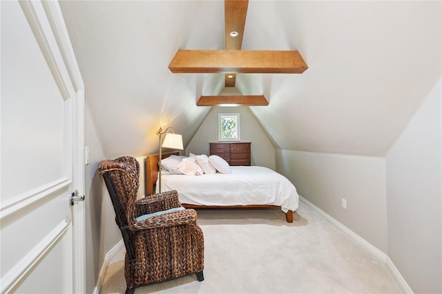 1119 Glenwood Ave, Nichols Hills, OK 73116 - bedroom with lofted ceiling with beams, carpet flooring, and baseboards