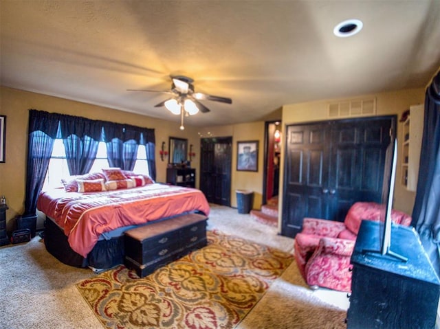 1818 N Union Ave, Shawnee, OK 74804 - carpeted bedroom featuring ceiling fan
