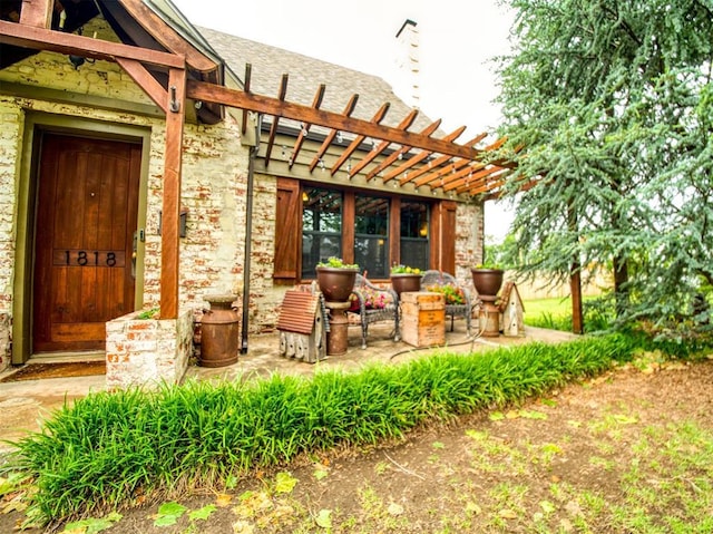 1818 N Union Ave, Shawnee, OK 74804 - view of patio with a pergola