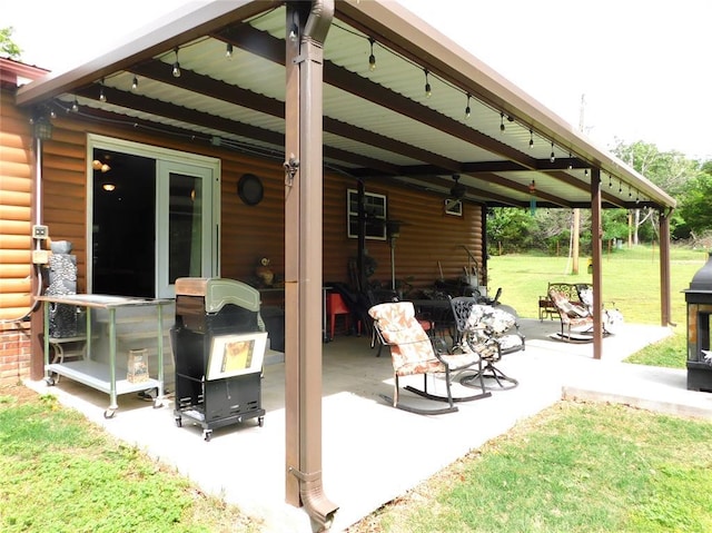 view of patio featuring grilling area