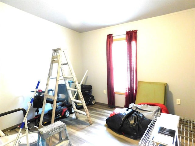 bedroom with wood finished floors