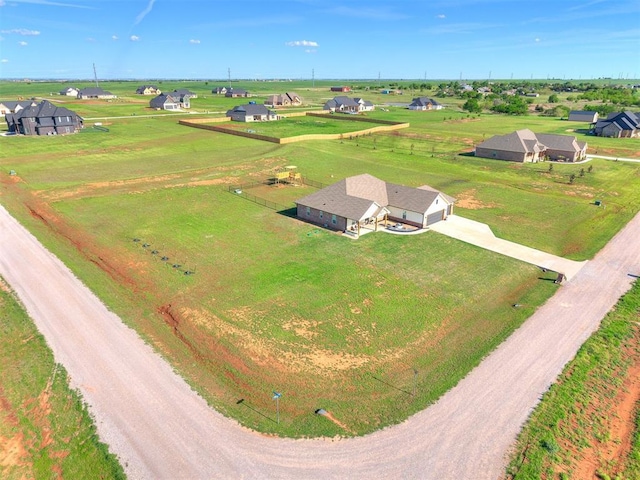 bird's eye view with a rural view