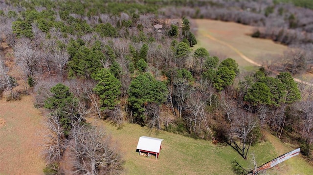 birds eye view of property featuring a rural view