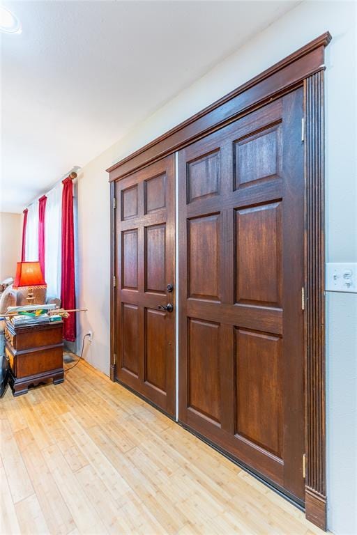 entryway featuring light wood finished floors