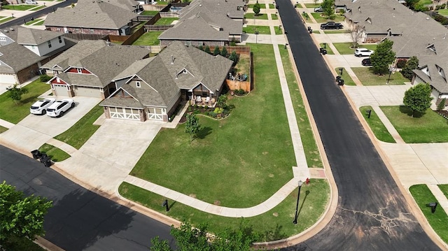 bird's eye view with a residential view