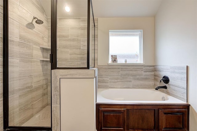 2201 Creek Side Cir, Moore, OK 73160 - full bathroom with a shower stall and a garden tub