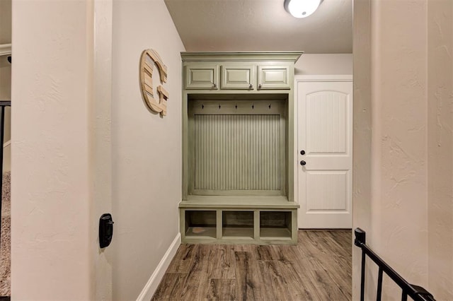 2201 Creek Side Cir, Moore, OK 73160 - mudroom with wood finished floors and baseboards