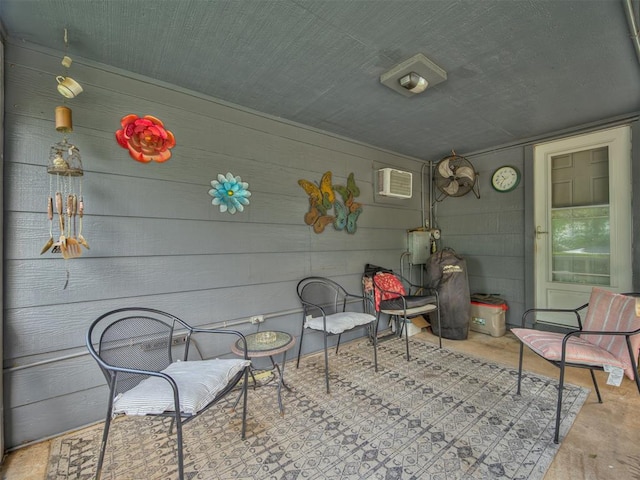 view of patio featuring a wall mounted AC