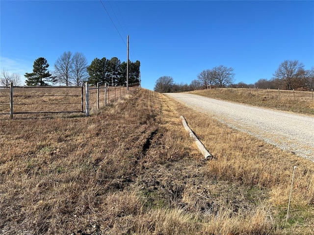 view of street featuring a rural view