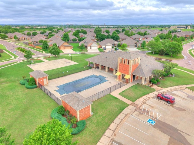 aerial view with a residential view