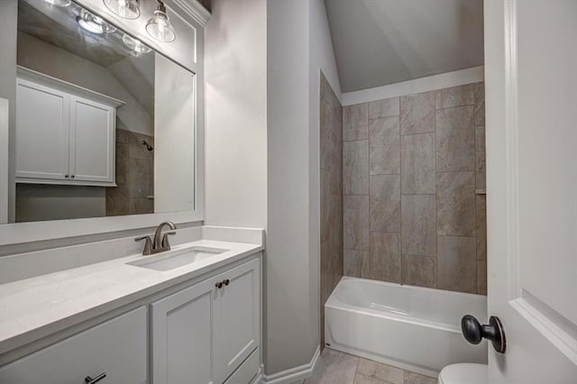 11608 NW 104th St, Yukon, OK 73099 - bathroom featuring toilet, bathtub / shower combination, and vanity
