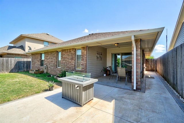 view of patio / terrace featuring outdoor dining area and a fenced backyard