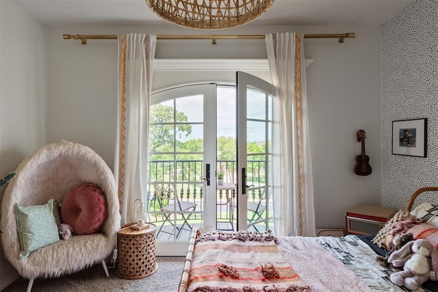 bedroom with access to exterior