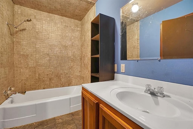 full bathroom featuring vanity and shower / tub combination