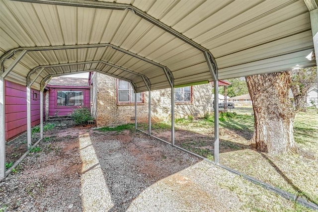 view of parking featuring a carport