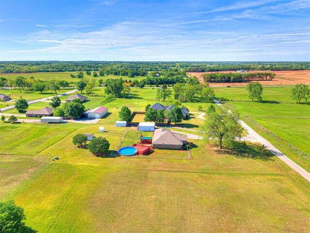 910860 S 3350th Rd, Wellston, OK 74881 - bird's eye view featuring a rural view
