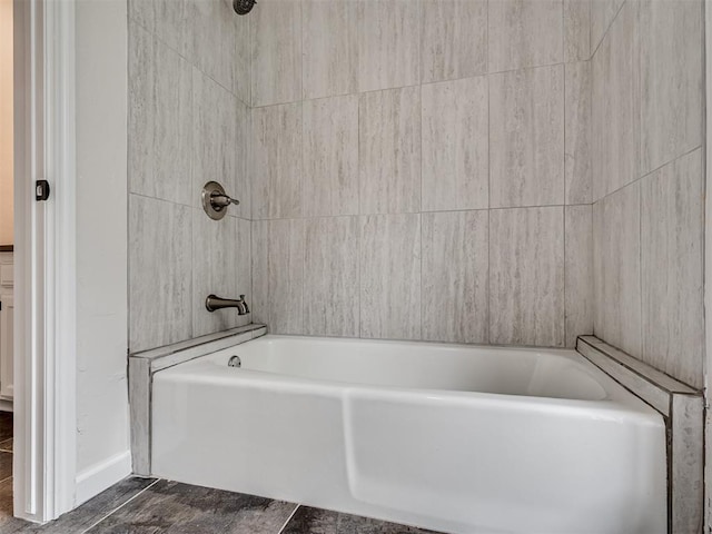 full bath featuring walk in shower and a bath
